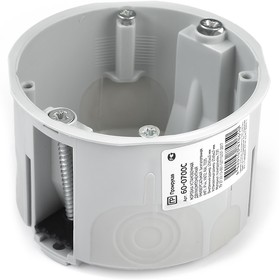 Фото 1/10 Коробка установочная 80-0501С безгалогенная (HF) 68х42 с саморезами без соединителя (245шт/кор) Промрукав