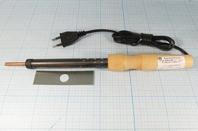 Фото 1/2 Паяльник, напряжение 24 В, мощность 40 Вт, нагреватель нихромовый, марка ЭПЦН40-24, исполнение деревянная ручка