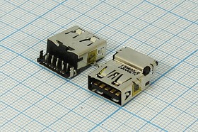 Разъем USB розетка revers, тип A 3.0, контакты на плату, угловой, USBA-SA2 3.0 REV