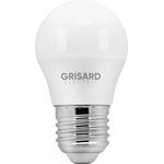 GRE-002-0025, Лампа светодиодная E27 G45 7W (60W) 220V теплый GRISARD ELECTRIC