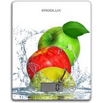 ERGOLUX ELX-SK02-С01 белые, яблоки (весы кухонные до 5 кг, 195*142 мм)