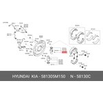 581305M150, 581305M150_Цилиндр тормозной HD35/65, HYUNDAI/KIA/MOBIS