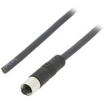 Sensor actuator cable, M5-cable socket, straight to open end, 3 pole, 2 m, PUR ...