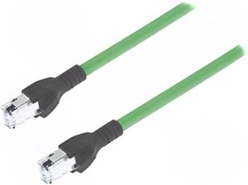 Фото 1/2 CA00730.00C01, Patch cord; SF/UTP; 5e; stranded; Cu; FRNC; green; 1m; 22AWG; Cores: 4