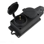 Колодка удлинителя 2-м Компакт 1ф с заглушками каучук UNIVersal 1788