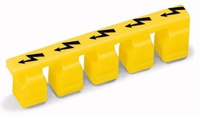 280-415, Protective warning marker - for 5 terminal blocks - with high-voltage symbol, black - yellow