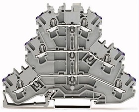 2002-3208, 3-уровн. клемма, 0,25 - 2,5 (4) мм2, серая, L, Wago | купить в розницу и оптом
