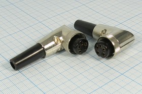 Фото 1/2 Разъем микрофонный MIC16 розетка, контакты 5P, монтаж на кабель, М16, MC904-5P