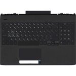 Клавиатура (топ-панель) для ноутбука HP Omen 15-DC черная с черным топкейсом под ...