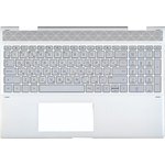 Клавиатура (топ-панель) для ноутбука HP Envy 15-CN, 15-CP серебристая с ...