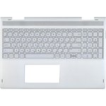 Клавиатура (топ-панель) для ноутбука HP Envy x360 15-BP серебристая с ...