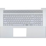 Клавиатура (топ-панель) для ноутбука HP Envy 17-CG серебристая с серебристым ...