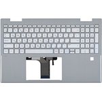 Клавиатура (топ-панель) для ноутбука HP Pavilion 15-ER серебристая с серебристым ...