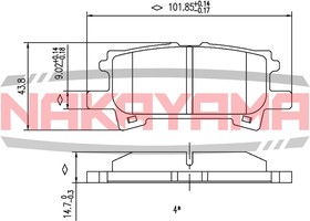 P2020NY, Торм. колодки задние Lexus RX300 03-