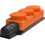 Колодка удлинителя 3-м Компакт 1ф с заглушками каучук оранж. UNIVersal 3034