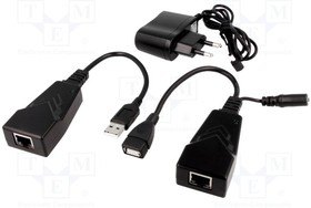 69074, Кабель USB гнездо RJ45,гнездо USB A,гнездо 3,5/1,35