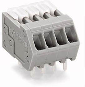 218-506, Wire-To-Board Terminal Block, THT, 2.54mm Pitch, 40 °, Cage Clamp, 6 Poles