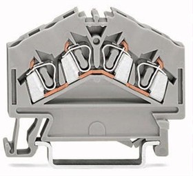 Фото 1/2 4-wire feed-through terminal, spring-clamp connection, 0.08-2.5 mm², 1 pole, 24 A, 8 kV, orange, 280-946