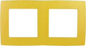 Фото 1/2 12-5002-21 ЭРА Рамка на 2 поста, Эра12, жёлтый Б0019395