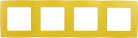 Фото 1/2 12-5004-21 ЭРА Рамка на 4 поста, Эра12, жёлтый Б0019413