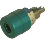 930176704, Green Female Banana Socket, 4 mm Connector, Solder Termination, 32A ...