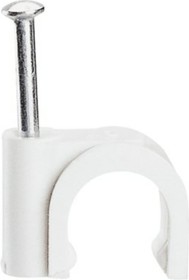 Скоба кабельная круглая 5 мм, белая, 20 шт. 30307 7