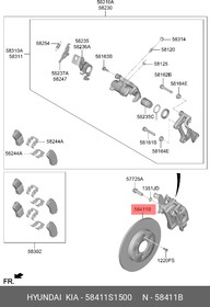 58411-S1500, Диск тормозной HYUNDAI Palisade (19-),Santa Fe (18-) задний ОЕ