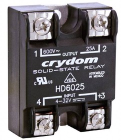 HD60125G, Solid State Relay - 4-32 VDC Control Voltage Range - 125 A Maximum Load Current - 48-660 VAC Operating Voltage Ra ...