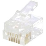 RJ126P6CR, Вилка, RJ12, PIN: 6, Конф: 6p6c, на провод, IDC, обжим