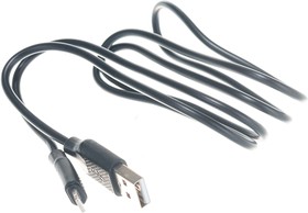 Фото 1/4 Кабель для Apple Cablexpert, AM/Lightning, длина 1м, черный CCB-USB-AMAPO2-1MB