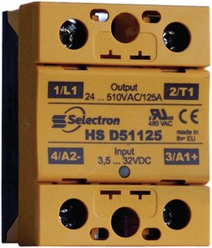 HS D6050, Solid State Relay, HS, 1NO, 50A, 600V, Screw Terminal