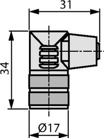EEM 33-72, Circular Connector, M16, Socket, Right Angle, Poles - 5, Solder