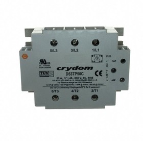 Фото 1/2 D53TP25C-10, Solid State Relays - Industrial Mount IP20, 600VAC, 25A 3 Phase SSR, Ran