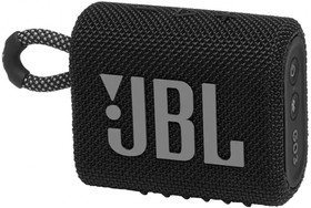 Фото 1/5 JBL GO 3 черная Портативная акустика (1 x 4.2 Вт, Bluetooth, USB Type C, IP67, JBLGO3SBLK)