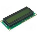 RC1602B-YHW-ESV, Дисплей: LCD, алфавитно-цифровой, STN Positive, 16x2, LED, PIN: 16