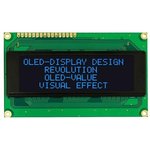 REC002004BBPP5N00100, Дисплей: OLED, алфавитно-цифровой, 20x4, Разм: 98x60x10мм, синий