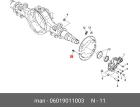 06019011003, Болт BM10X12-8.8-MAN183-PHR MAN