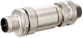 7000-17341-0000000, 8 contacts Cable Mount M12 Plug Screw IP65, IP67