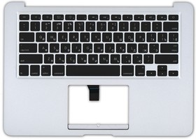 Фото 1/2 Клавиатура (топ-панель) для ноутбука Apple A1369 2010+ серебристая с черными клавишами, без подсветки, плоский ENTER
