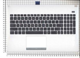 Фото 1/2 Клавиатура (топ-панель) для ноутбука ASUS X501A X501U черная с белым топкейсом