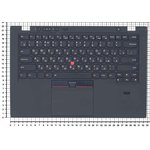 Клавиатура (топ-панель) для ноутбука Lenovo ThinkPad X1 Carbon черная с черным ...