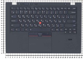 Фото 1/2 Клавиатура (топ-панель) для ноутбука Lenovo ThinkPad X1 Carbon черная с черным топкейсом