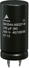 B43642C9227M000, Aluminum Electrolytic Capacitors - Snap In 400VDC 220uF 20% PVC STD 6.3mm Term