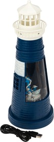 Фото 1/10 501-171, Декоративный светильник Маяк синий с конфетти и подсветкой, USB