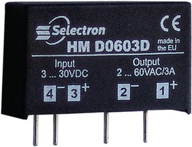 HM D0603D, Solid State Relay, HM, 1NO, 3A, 60V, Radial Leads