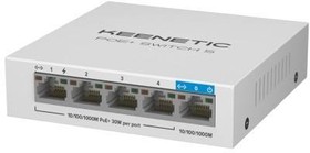 Keenetic PoE+ Switch 5 (KN-4610) 5-портовый гигабитный коммутатор с 4 портами PoE+ и бюджетом мощности 60 Вт