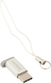 Фото 1/3 USB переходник REMAX RA-USB1 Micro USB на USB Type-C серебряный