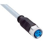 YF8U13-050VA1XLEAX, Straight Female 3 way M8 to 3 way Unterminated Sensor ...