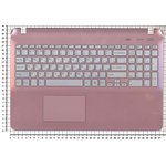 Клавиатура (топ-панель) для ноутбука Sony FIT 15 SVF15 серая с розовым топкейсом