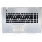 Клавиатура (топ-панель) для ноутбука ASUS N76V черная с серебристым топкейсом